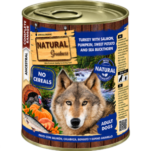 NATURAL GREATNESS LATA PERRO PAVO Y SALMÓN 400 g