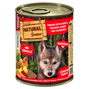 NATURAL GREATNESS LATA PERRO POLLO CON ZANAHORIA Y PIÑA 400g
