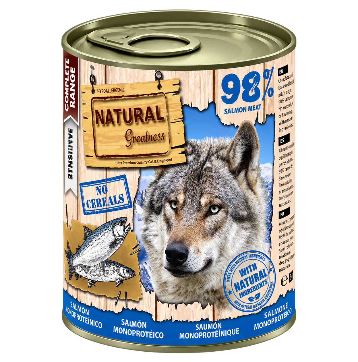 NATURAL GREATNESS LATA PERRO DE SALMÓN 400g