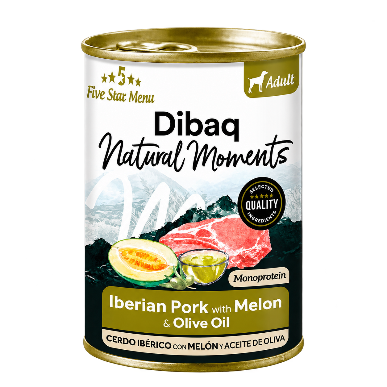 DIBAQ NATURAL MOMENTS LATA PERRO CERDO IBÉRICO 380G