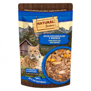 NATURAL GREATNESS GATO ATUN CON BACALAO 70G